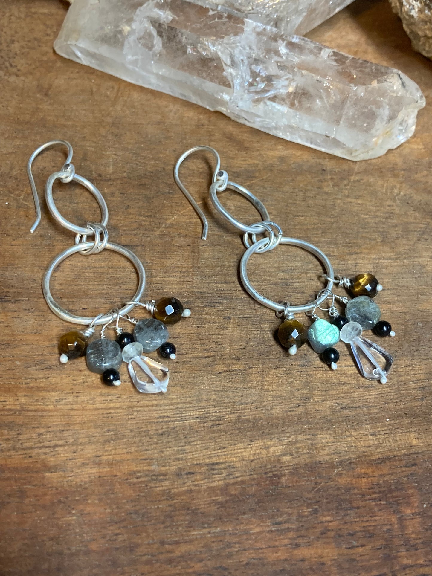 Multiple Gemstone Dangle Earring