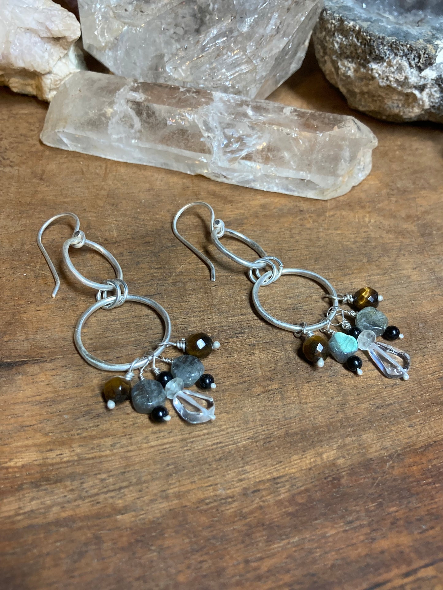 Multiple Gemstone Dangle Earring